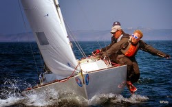 J/22 sailing on Hamburg, Alster Lake, Germany