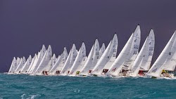 J/70s sailing off Key West Race Week
