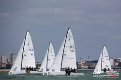 J/70s sailing first race of J/70 Worlds- La Rochelle, France
